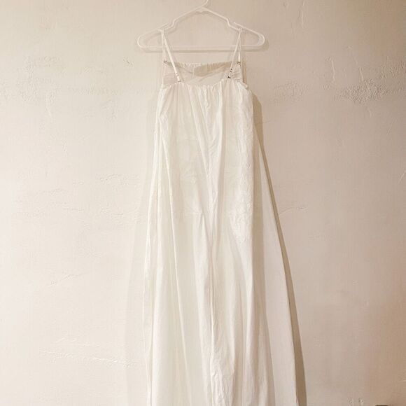 Calypso St. Barth Holly Silk Wide Leg Bride Jumpsuit in White XXL - Picture 4 of 11